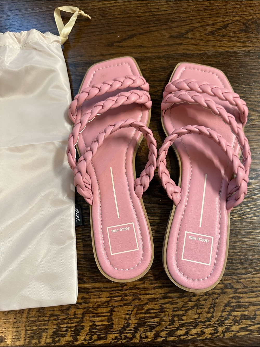 Dolce Vita Pink Braided-Strap Slide Sandals size 10